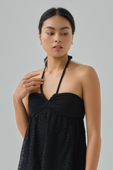 Celeste Halter Lace Mini Dress
